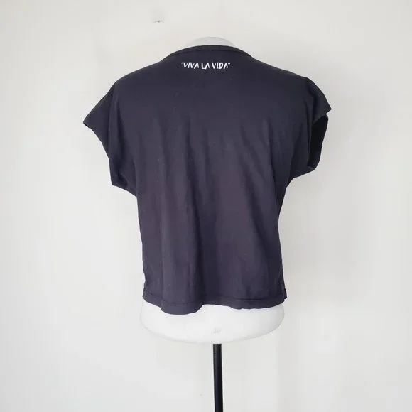 Frida Kahlo Official T-Shirt Portrait Tribute Graphic Boxy Black L - Picture 8 of 11